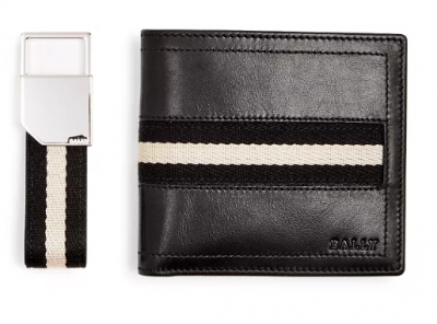 Key Fob & Leather Bi-Fold Wallet Gift Set