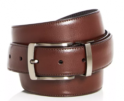 Reversible Burnished Edge Buckle Leather Belt – 100% Exclusive