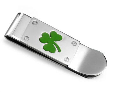 Bling Jewelry Mens St Patricks Irish Stainless Steel Shamrock Money Clip