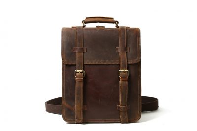 Vintage Brown Rustic Leather Rucksack Backpack, Messenger Bag, Sling Shoulder Bag YD8062