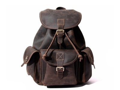 Large Size Vintage Leather Backpack Rucksack School Backpack 8891L