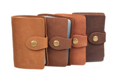 Handmade Genuine Leather Card Holder, Ramdom Colors for Shipment A1503