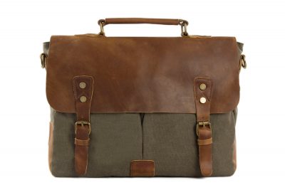 handmade canvas leather briefcase messenger bag shoulder bag laptop bag 1807