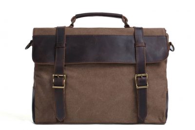 14” Canvas Leather Bag Briefcase Messenger Bag Shoulder Bag Laptop Bag 1870