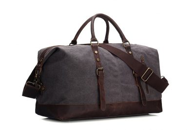 Handmade Waxed Canvas Leather Travel Bag Duffle Bag Holdall Luggage Weekender Bag 12031