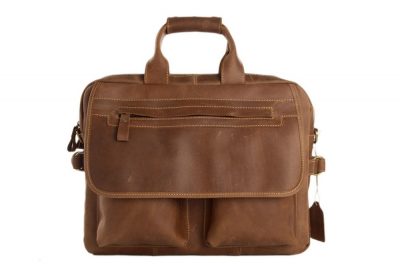 Handcrafted Vintage Style Full Grain Calfskin Leather Business Briefcase Men’s Laptop Bag 895