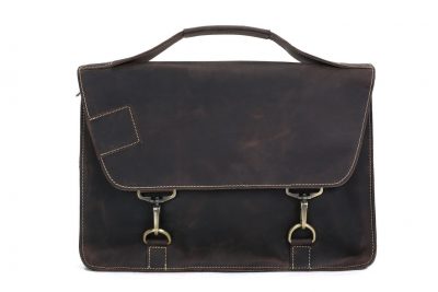 Vintage Style Genuine Leather Briefcase Men’s Messenger Bag Laptop Bag Business Handbag 9081