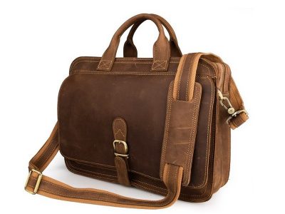 Handcrafted Antique Stop Grain Leather Mens Briefcase Messenger Bag Laptop Bag 6020