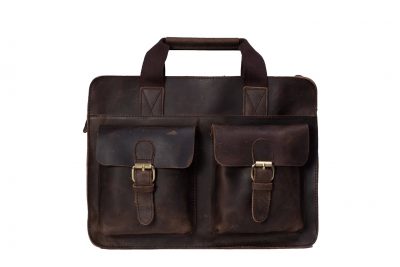 Handcrafted Vintage Style Genuine Leather Mens Briefcase, Messenger Bag, Laptop Bag 6132