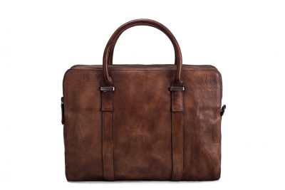 Vintage Vegetable Tanned Men Leather Briefcase, Messenger Bag, aptop baBg 9043