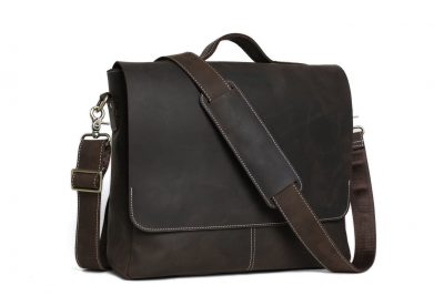14” Leather Briefcase Messenger Bag Laptop Bag Men’s Bag 7108