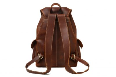 Medium Size Handmade Leather Backpack College Backpack School Backpack 8891M