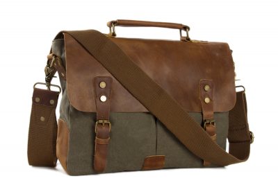 handmade canvas leather briefcase messenger bag shoulder bag laptop bag 1807