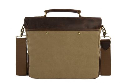 14” Canvas Leather Bag Briefcase Messenger Bag Shoulder Bag Laptop Bag 1807