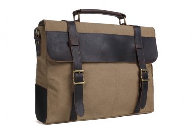 Handmade Canvas Leather Bag Briefcase Messenger Bag Shoulder Bag Laptop Bag 1870