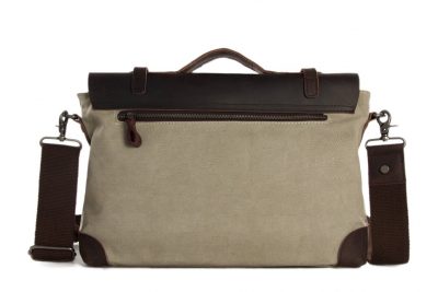 14” Canvas Leather Briefcase Messenger Bag Shoulder Bag Laptop Bag 6896