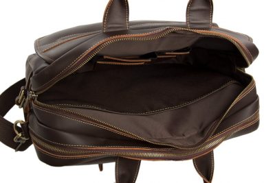 15” Handmade Genuine Cow Leather Briefcase / Laptop Bag / Men’s Handbag 8951
