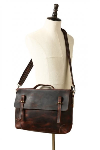Vintage Men Leather Briefcase, Messenger Bag, Laptop Bag 0341