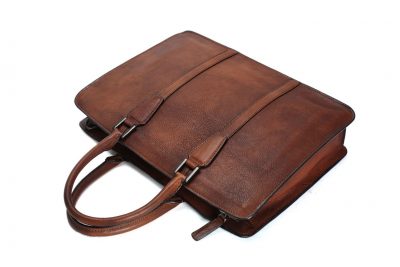 Handmade Vintage Full Grain Leather Briefcase, Laptop Bag, Men’s Handbag NZ02