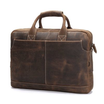 Handmade Vintage Leather Mens Briefcase, 16″ Laptop Bag, Messenger Bag 8012