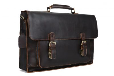 17” Handmade Leather Laptop Bag, Man Leather Briefcase, Messenger Bag, Handbag 7205L