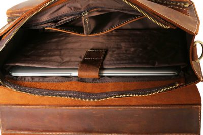 Handcrafted Full Grain Tan Brown Leather Mens Briefcase Business Handbag Laptop Bag For Laywer 0344