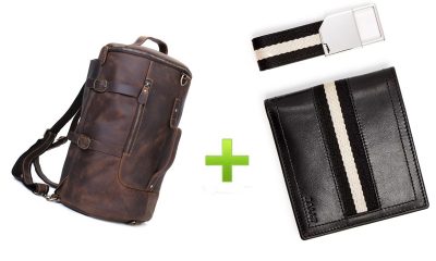 Key Fob & Leather Bi-Fold Wallet Gift Set